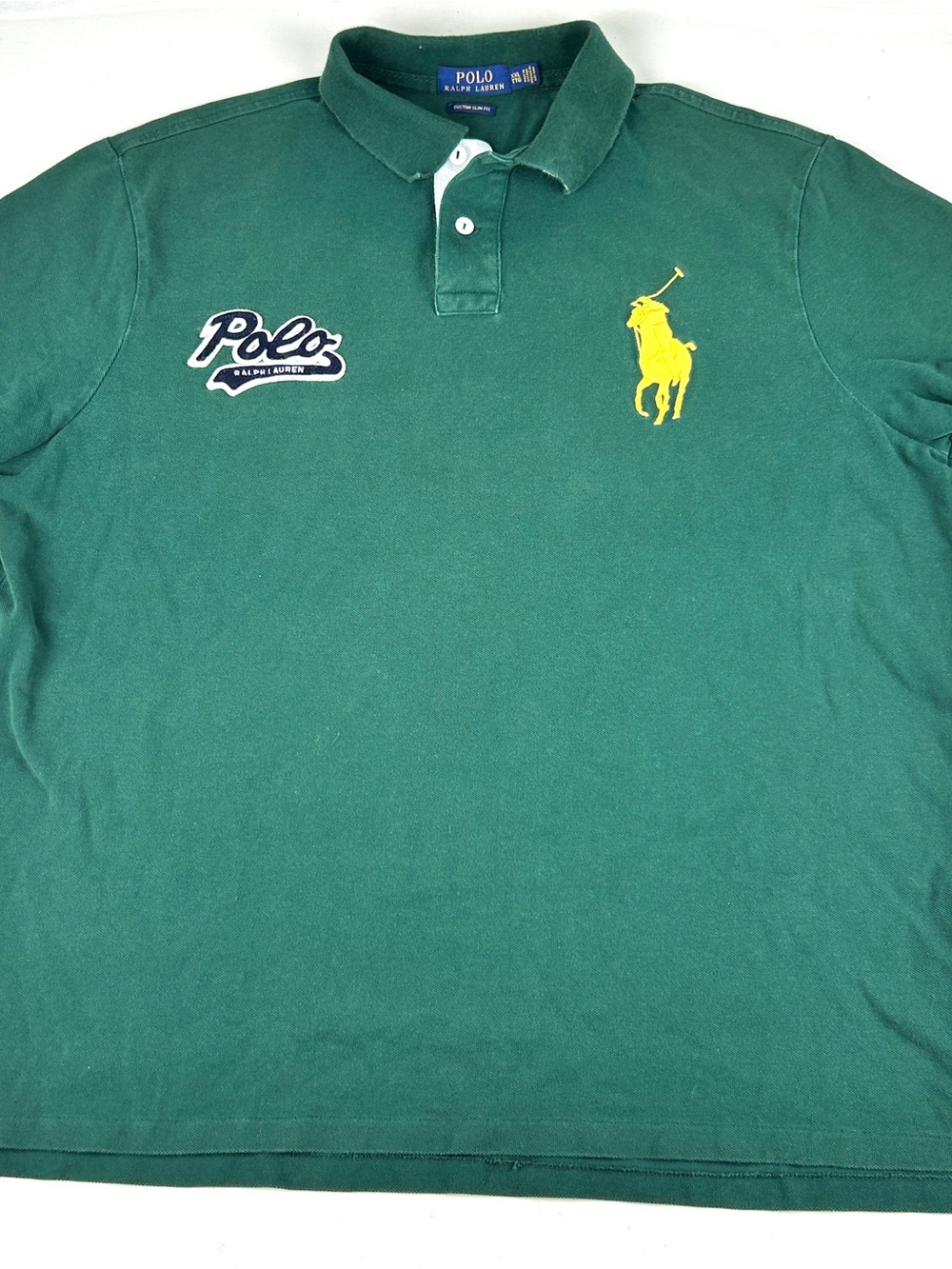 Polo Ralph Lauren Shirt Mens 2XL Green Big Pony Logo S/S Vintage Y2K